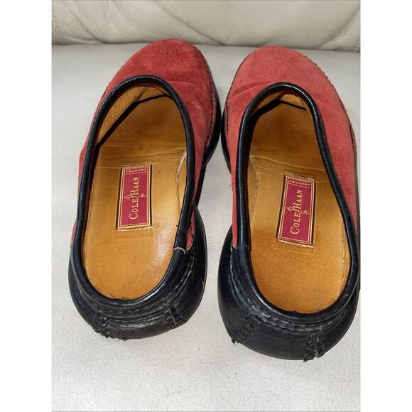 Cole Haan Red Suede Leather Slip On Mules Sandals Women's Size 7 B Country - Picture 4 of 8
